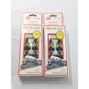 2 Two New HO Model Power 1681 Railroad Crossing Signals w/2 Way Wired Switch